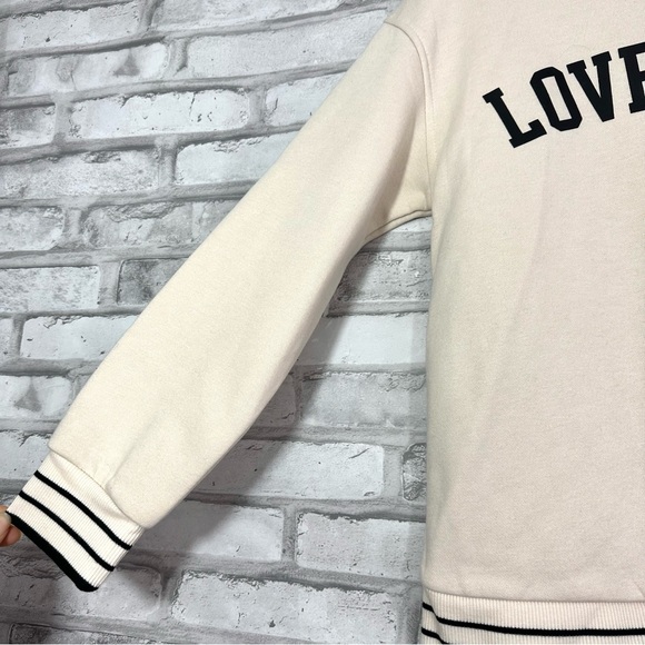 Cat & Jack Girls Cream Black Love Always Long Sleeve Sweatshirt - NWT - Picture 5 of 9